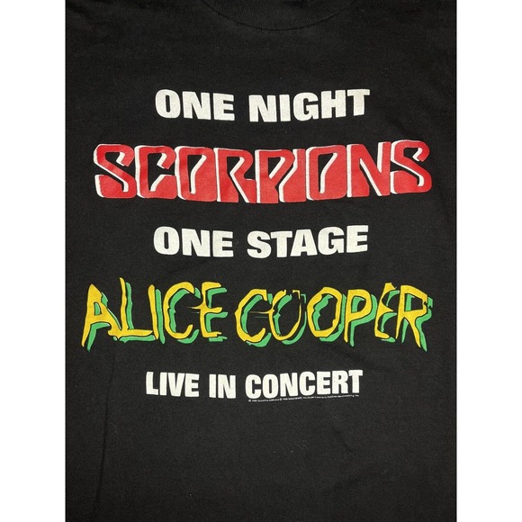 Vintage 1996 Scorpions Alice Cooper Live Official Rock Tour T Shirt Large - Picture 3 of 6